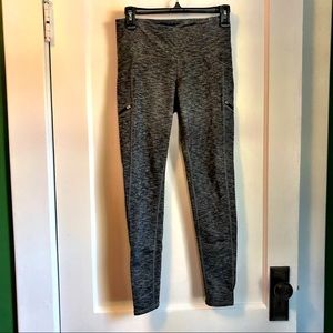 Athleta Legging Dark Heather Zip Pockets SZ S